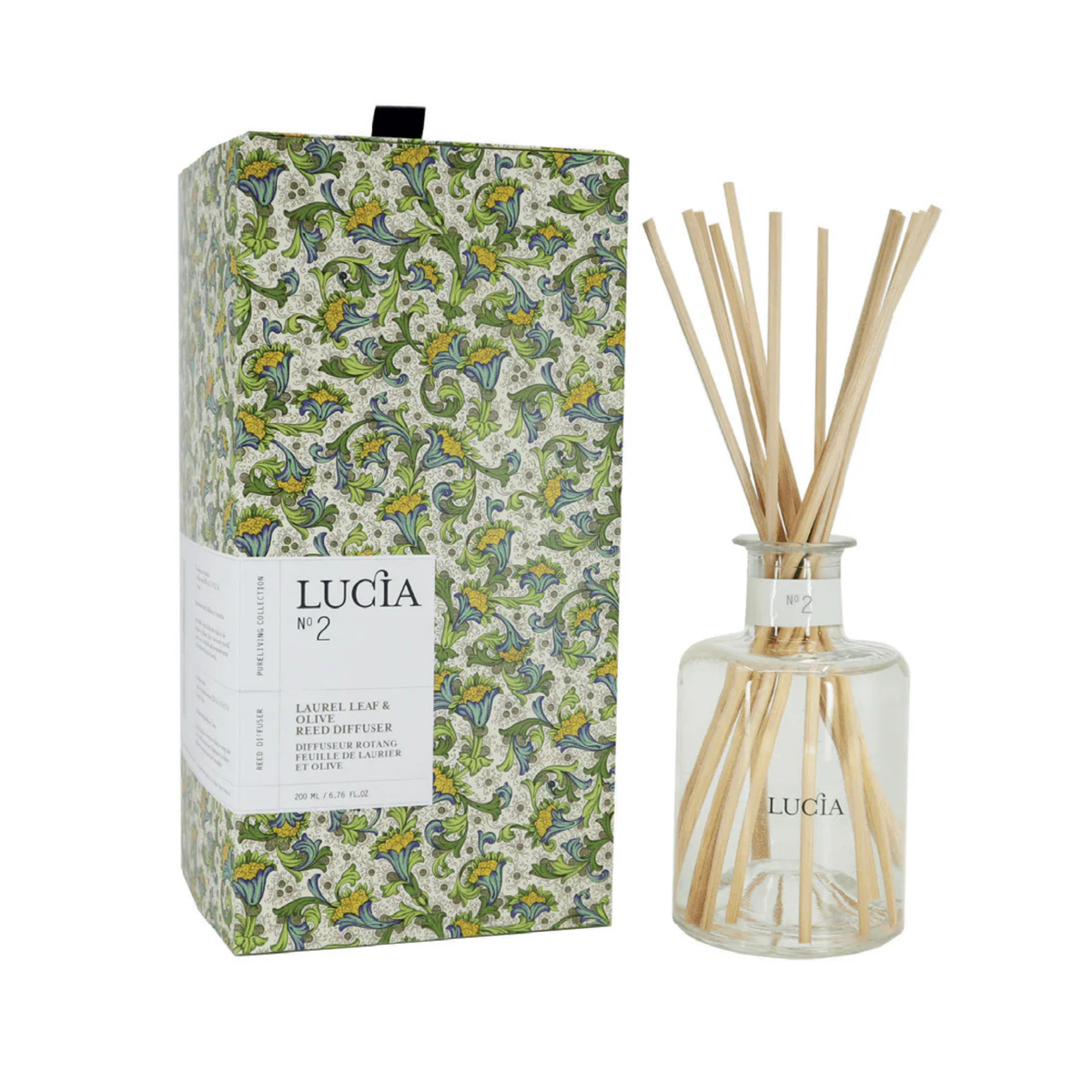 Diffuseur Lucia N°2 laurier olive 200 ml vue complète
