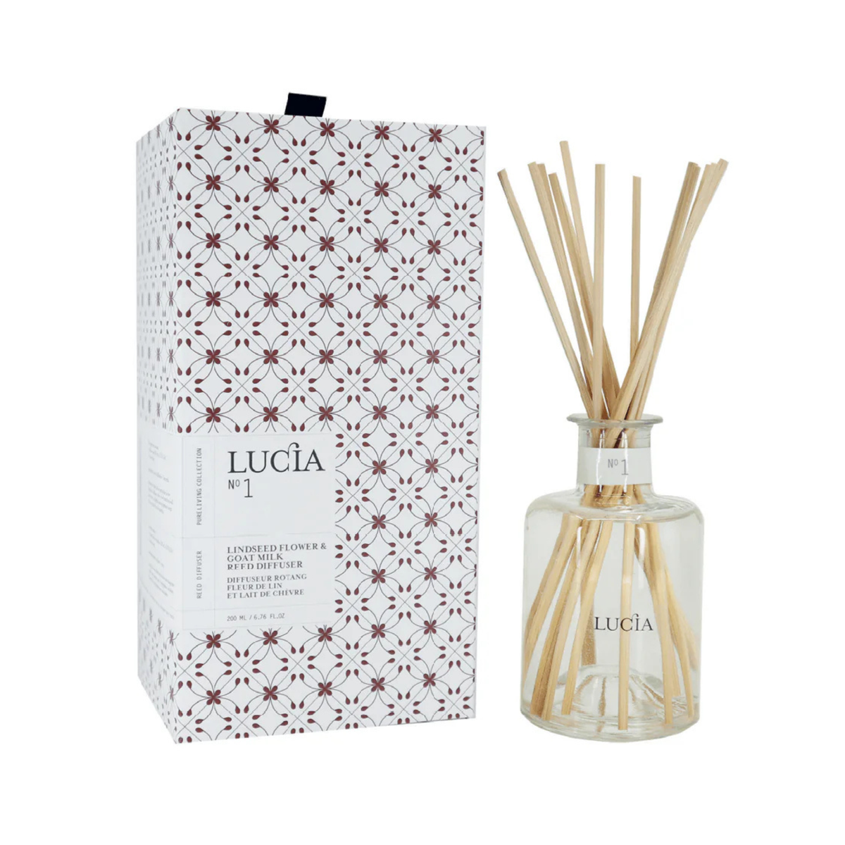 Diffuseur Lucia N°1 lin et lait 200 ml vue complète