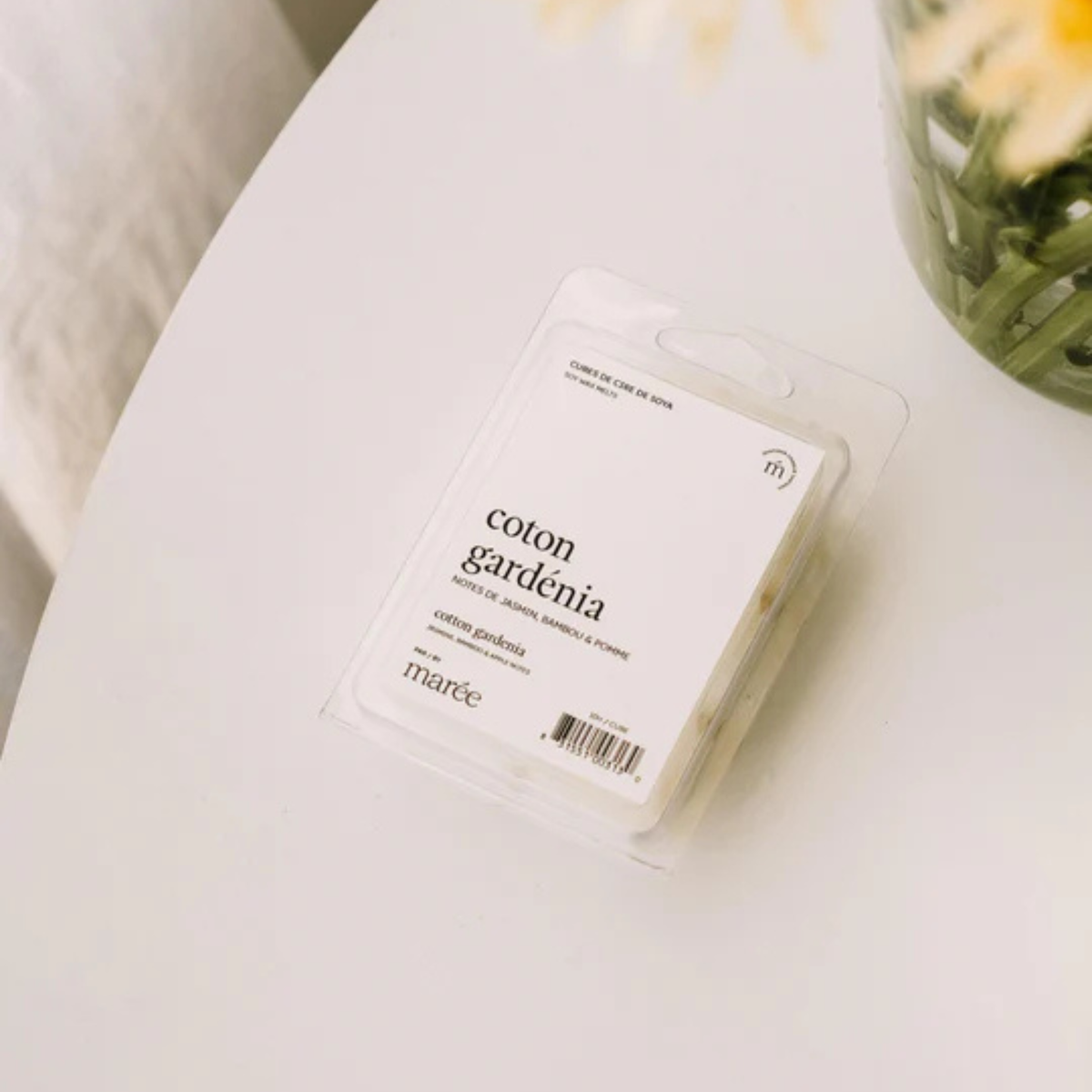 Cubes de cire de soya Coton gardénia pour diffuseur 74 ml – Marée Chandelles