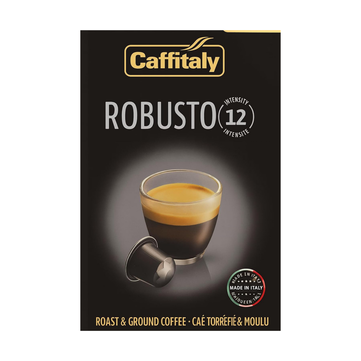 Ensemble de 10 capsules de café Robusto torréfaction foncée pour Nespresso® - Caffitaly