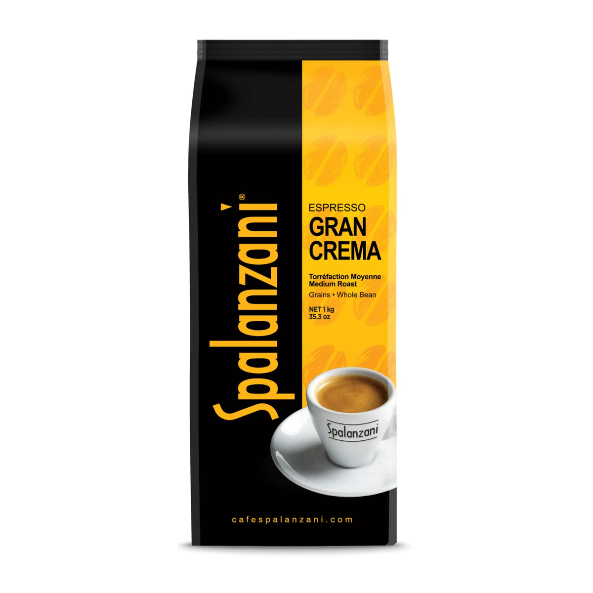 Paquet de 1 kg de café en grains Espresso Gran Crema Spalanzani avec crema veloutée