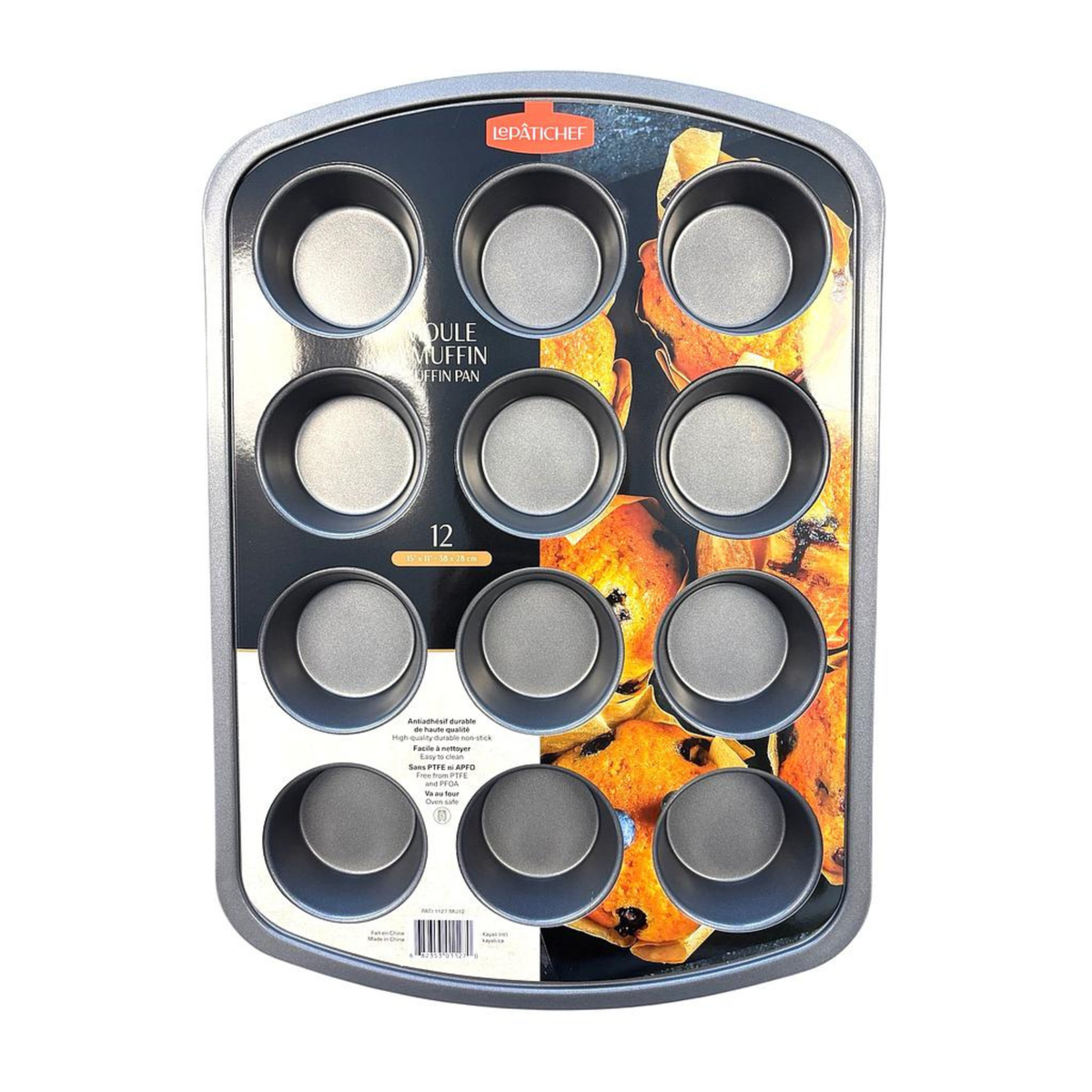 Moule à muffins antiadhésif 12 cavités – Le Pâtichef