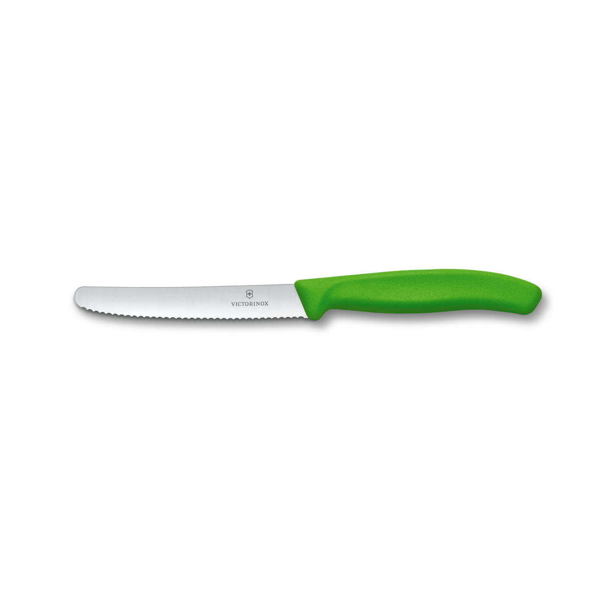 Couteau à tomate à lame ondulée Swiss Classic vert 11 cm – Victorinox