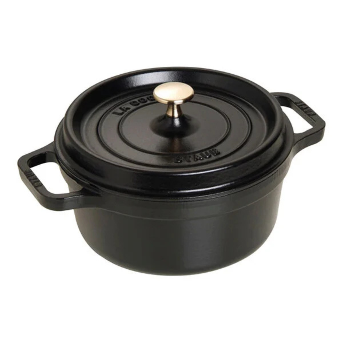 cocotte en fonte Staub noire vue complète
