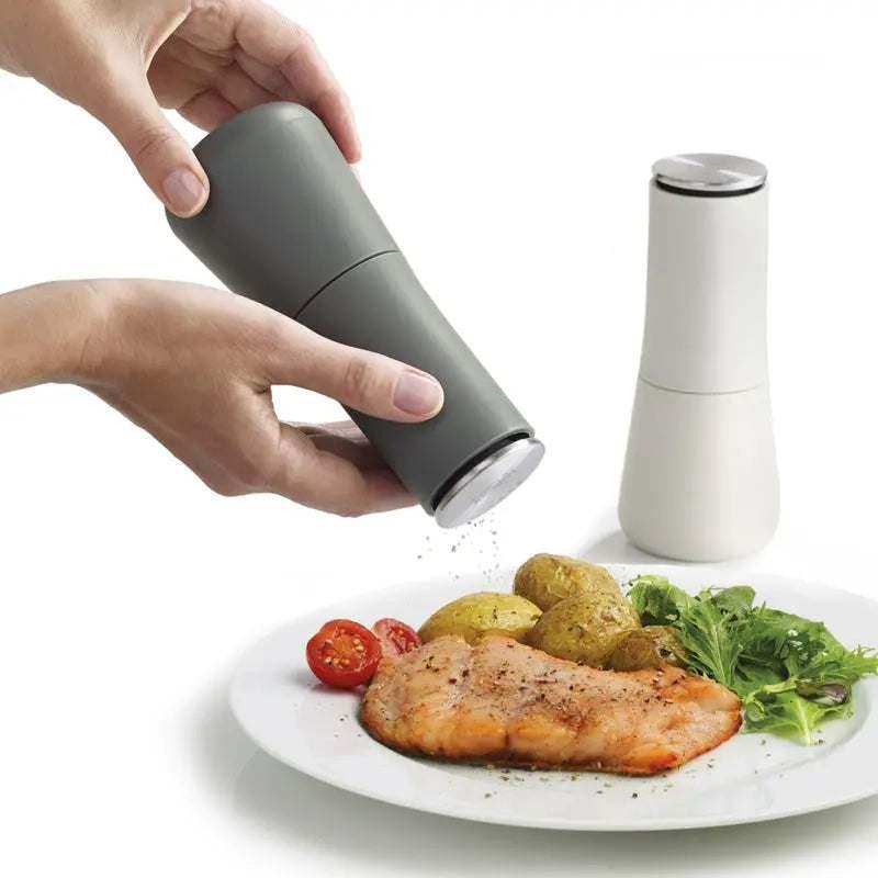 Lot de salinière et poivrière anti-déversement avec mécanisme céramique de 17 cm, ajustable pour assaisonnement précis