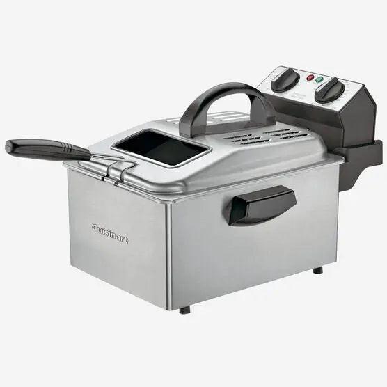 Friteuse professionnelle Cuisinart en acier inoxydable avec minuterie mécanique et panier isolant rabattable