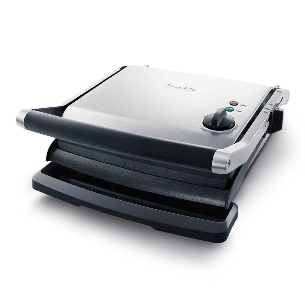 Presse-panini 7 réglages Breville en acier inoxydable avec plaques antiadhésives nervurées et réglage de hauteur ajustable