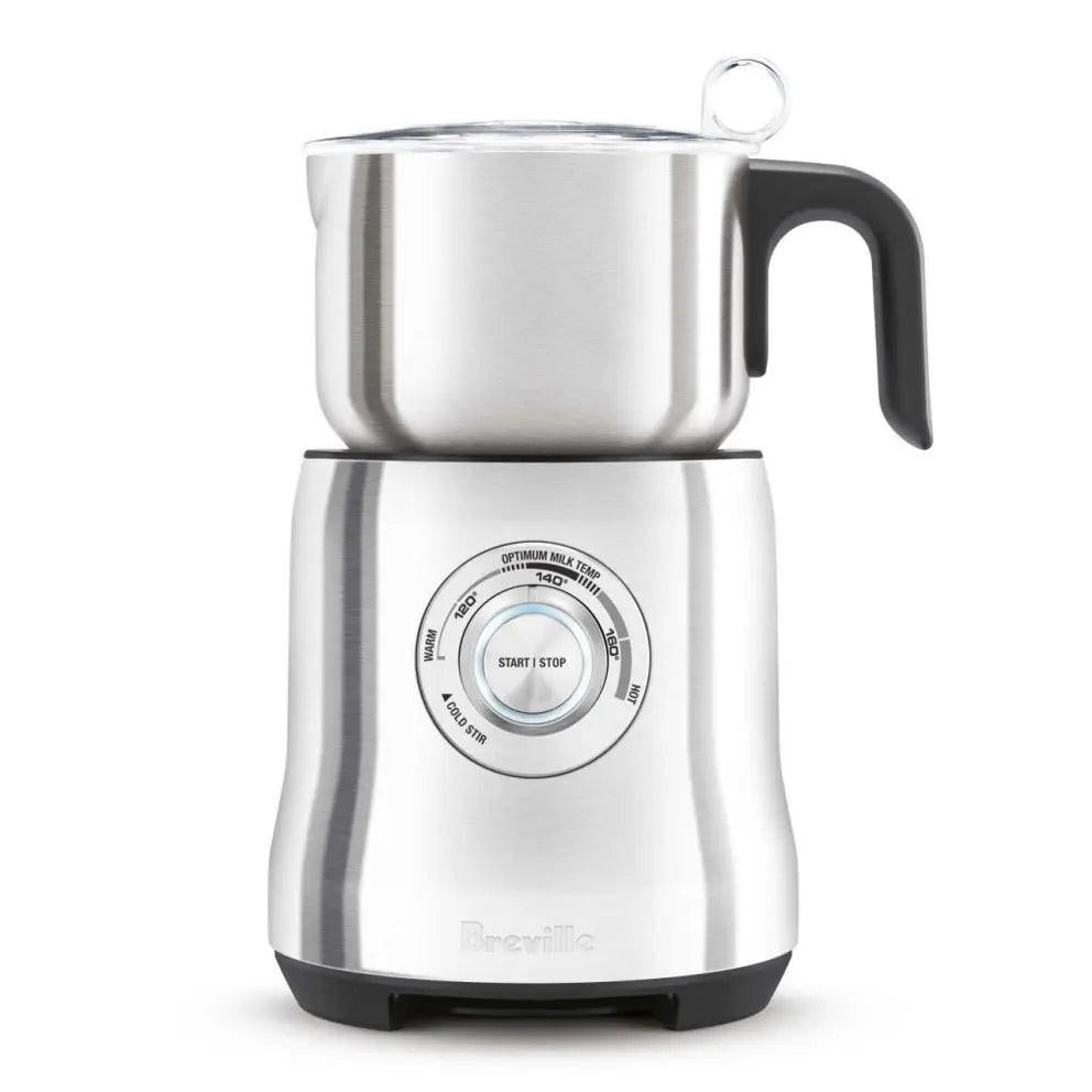 Mousseur à lait Breville en acier inoxydable avec réglage de température variable et bouton démarrer/arrêter