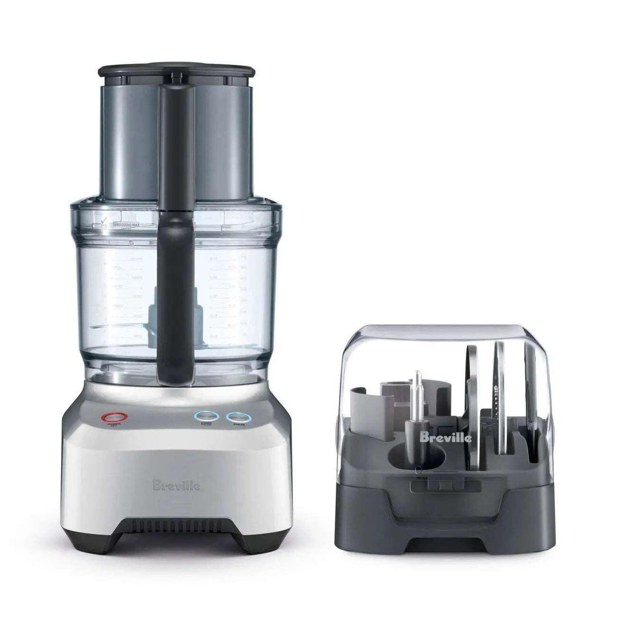 Robot culinaire Breville Sous Chef 12 Plus avec bol principal de 12 tasses, bol secondaire de 2,5 tasses et accessoires inclus pour hacher, pétrir, mélanger, trancher et râper.